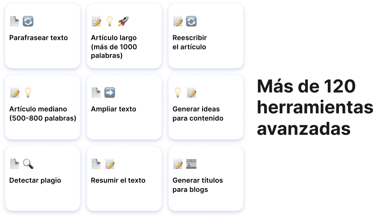 Más de 120 herramientas avanzadas