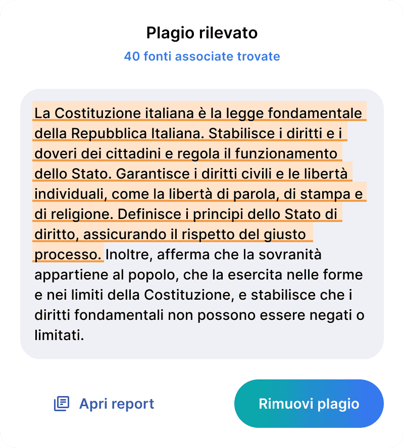 Plagio rilevato