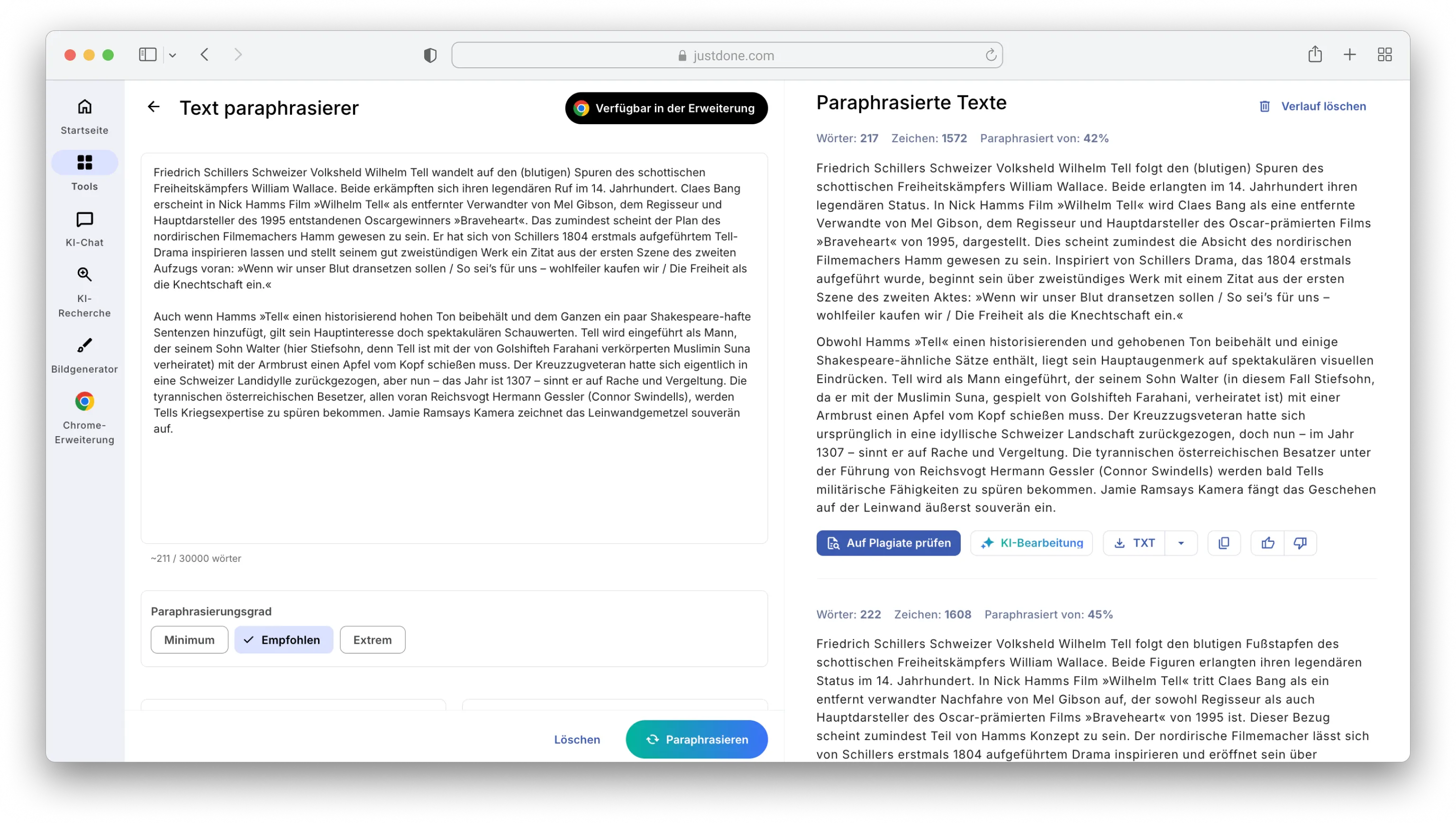Beispiel einer gelungenen Paraphrasierung