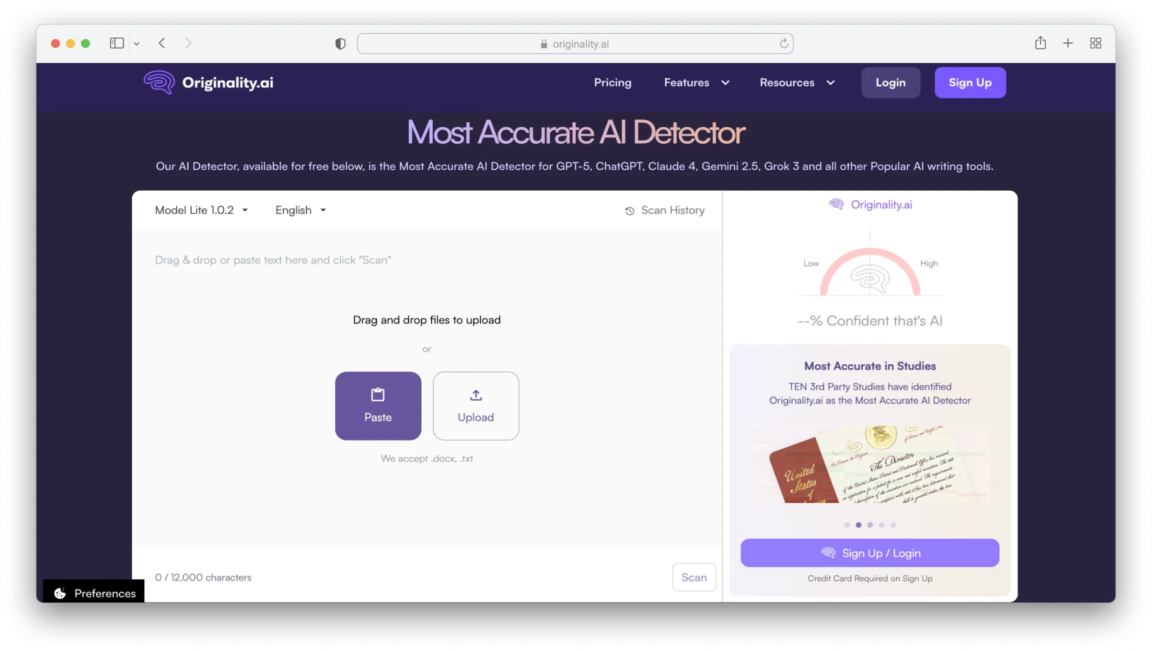 originality welcome screen